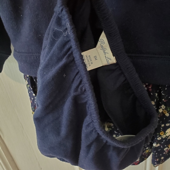 Ralph Lauren Fleece Flutter Sleeve with attached Skirt and bloomer 6M - Picture 7 of 7